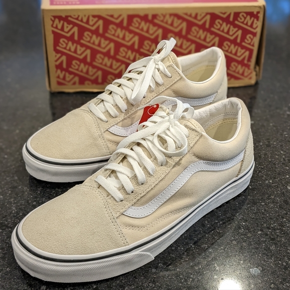 Vans Old Skool Turtle Dove True White Skate Shoe Women Size 9 1/2 Mens 8 Nwt ❤️ - Picture 2 of 6